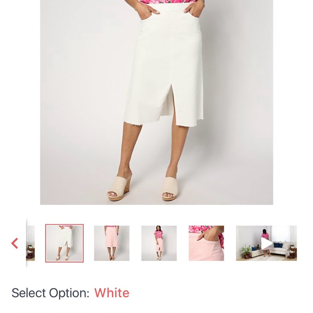 Isaac Mizrahi Denim White Pencil Skirt
